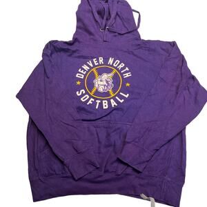 Denver North Softball Pullover Sweatshirt Hoodie Size XL